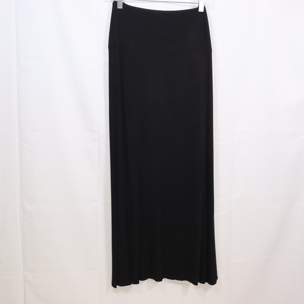 24seven Maxi Skirt‎ Small Black Womens Foldover Waist Casual